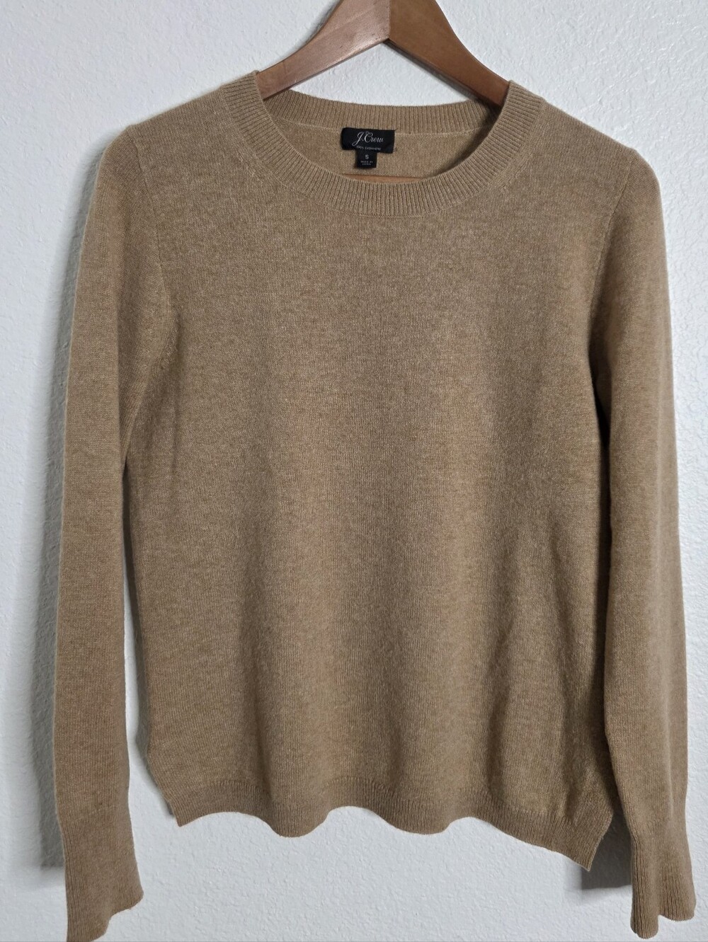 J. Crew 100% Cashmere Sweater, Size Small, Camel In Color
